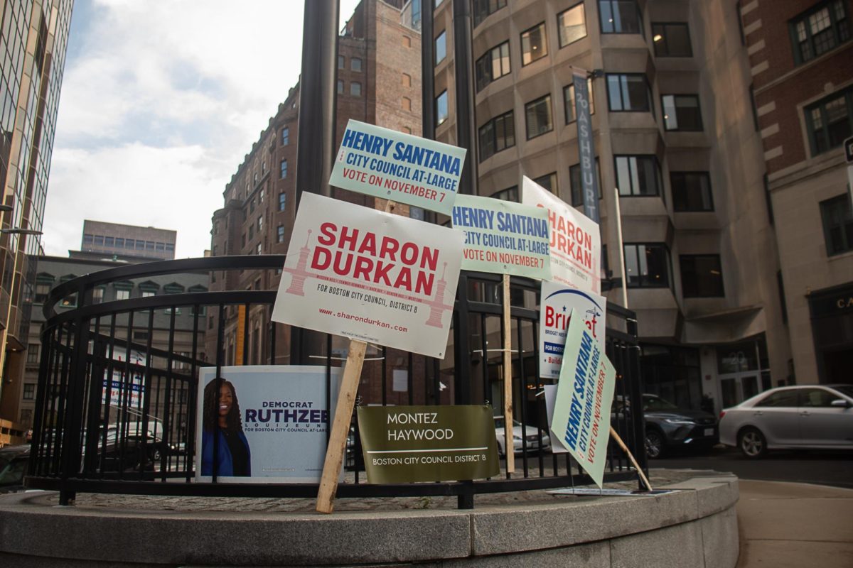 Campaign+signs+displayed+near+Sawyer.+Bostonians+elected+a+new+City+Council+Nov.+7.