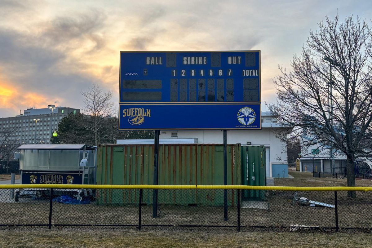 Suffolk University’s softball team plays its home games at East Boston Memorial Park.