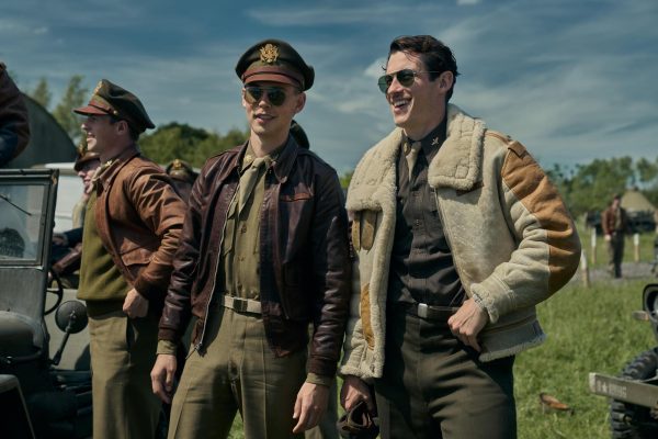 Anthony Boyle, Austin Butler and Callum Turner in “Masters of the Air,” now streaming on Apple TV+.