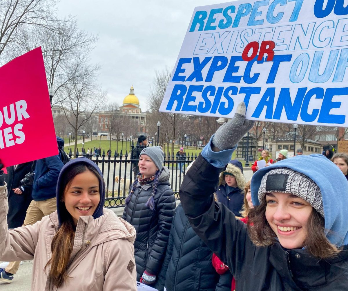 PPGA President Emily Puchalski and Vice President Natalie Lapointe at the 2023 Womens March. Puchalski and Lapointe started PPGA shortly before the march in response to the Supreme Courts Dobbs decision.