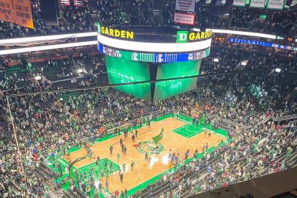 TD Garden after the Boston Celtics defeated the Detroit Pistons 119-94 March 18.