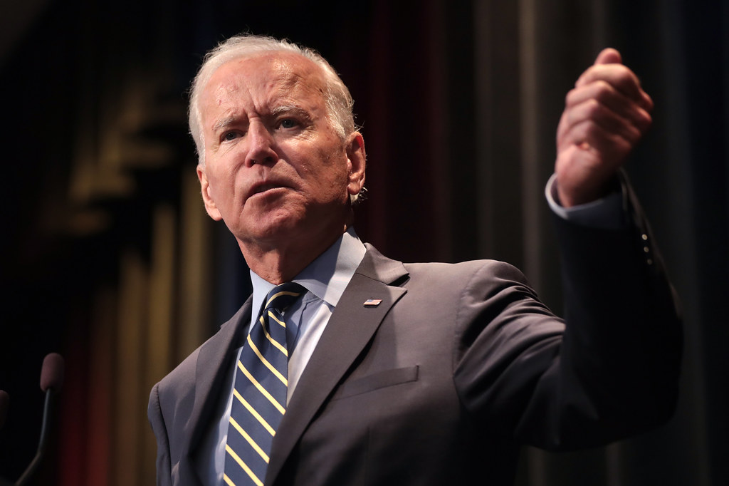 President of the United States Joe Biden speaking with attendees at the 2019 Iowa Federation of Labor Convention hosted by the AFL-CIO at the Prairie Meadows Hotel in Altoona, Iowa.