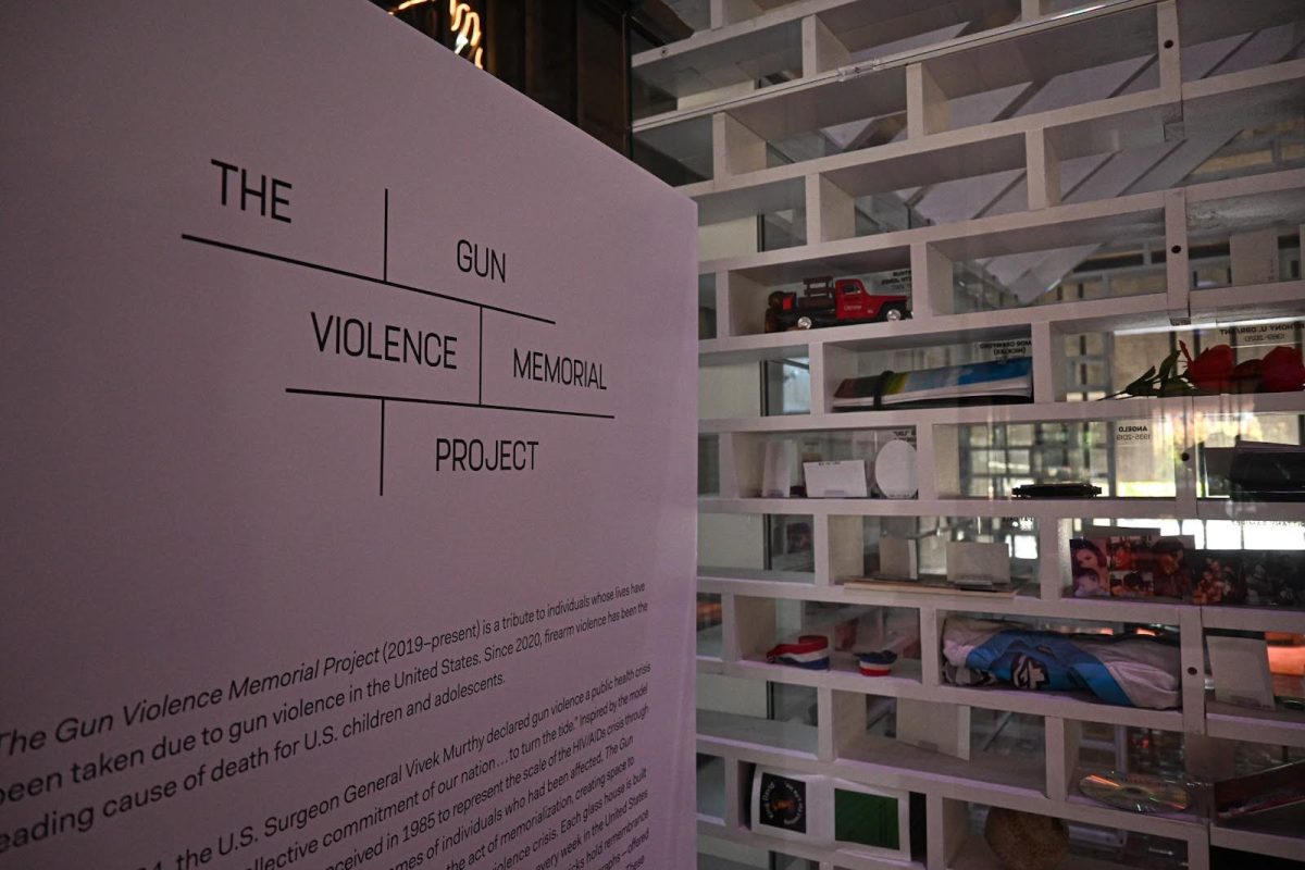 The Gun Violence Memorial Project on display at Boston City Hall.