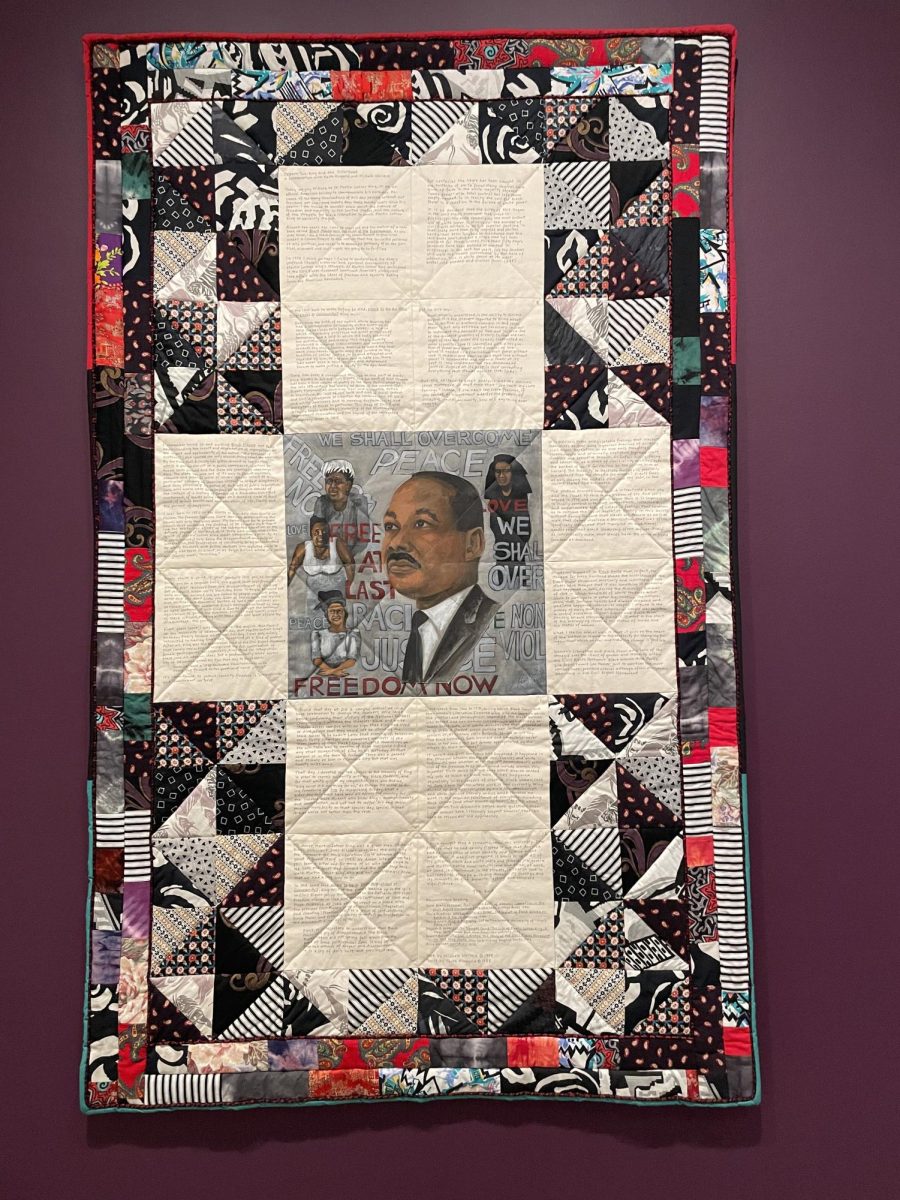 Dream 2: King & The Sisterhood Faith Ringgold 1988, quilt on display at the Museum of Fine Arts, Boston.