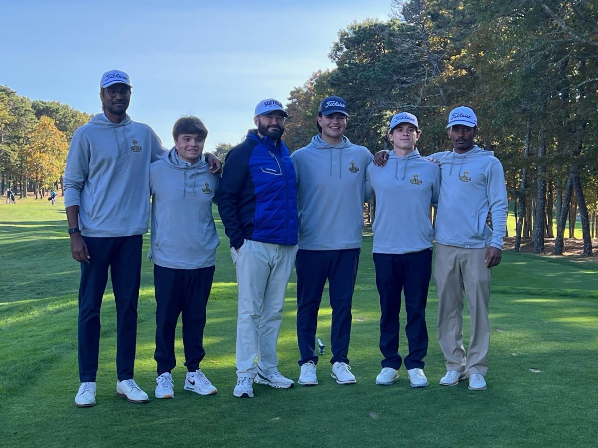 Suffolk University men's golf at the Conference of New England championship (courtesy of Vijay Sakuru).