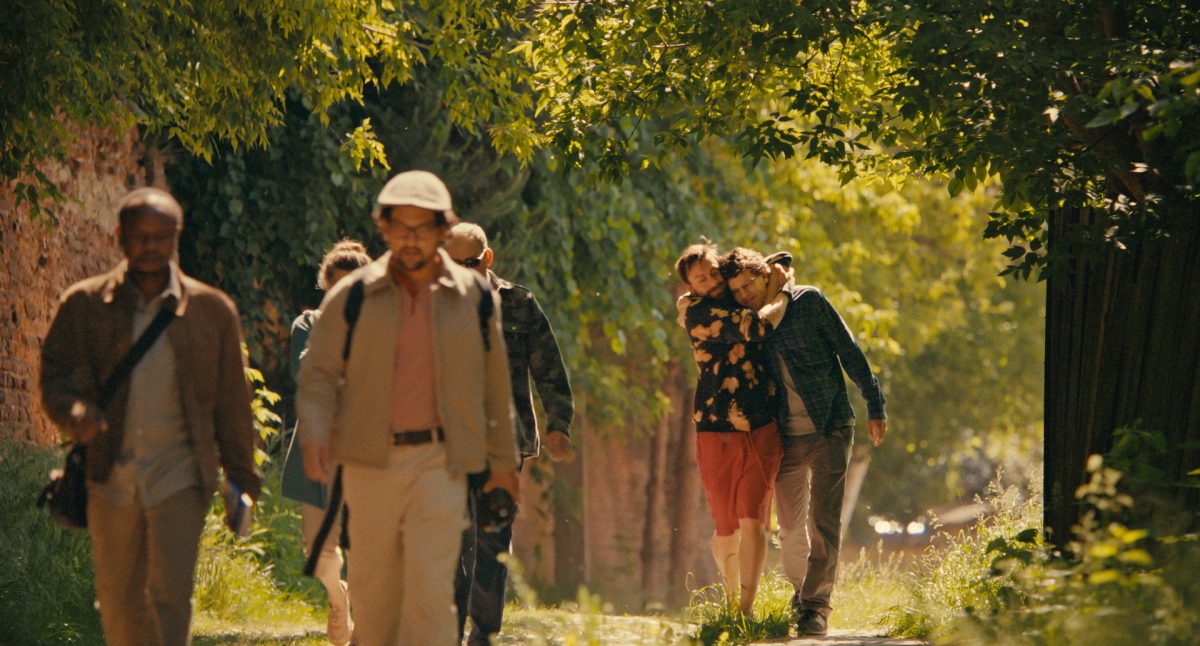 (From L-R): Kurt Egyiawan, Will Sharpe, Kieran Culkin and Jesse Eisenberg in A REAL PAIN.