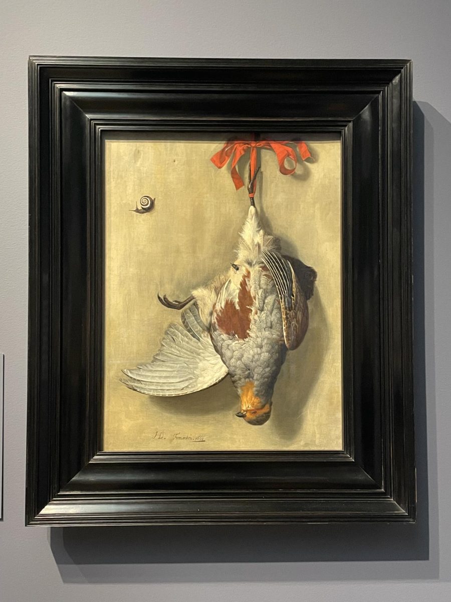 "Trompe de l'Oeil with a dead Partridge" (1666) Hendrik de Fromantlou.