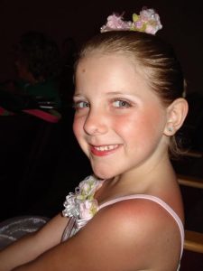 Casey Wells, 5, on her way to a dance competition 