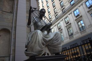 King's Chapel's latest statue called "Unbound."