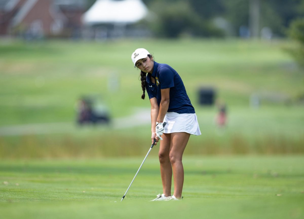 Krisna Mahendran during the Hartford Hawks Invitational (Courtesy of Suffolk University Athletics/Jon Burke).