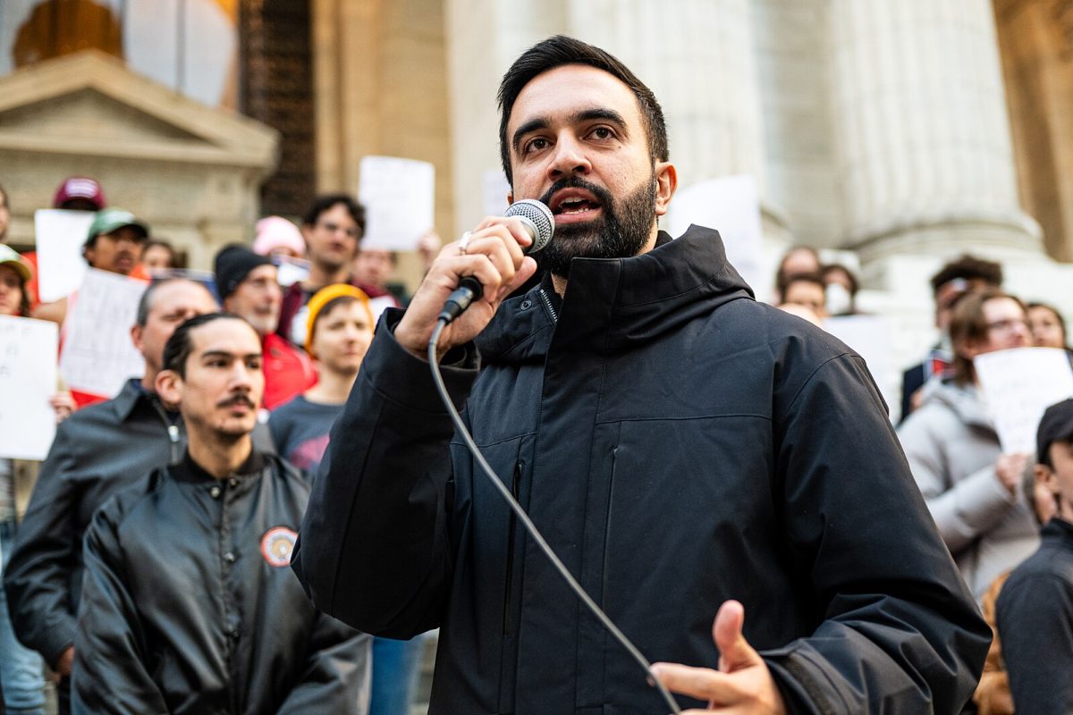 Zohran Mamdani at the Resist Fascism Rally in Bryant Park on Oct 27th 2024.