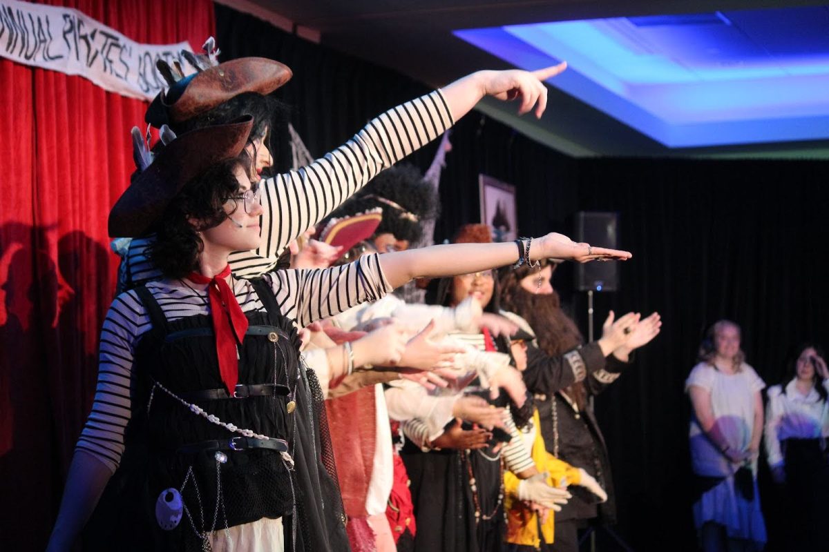 Suffolk PAO's dinner theater cast performing 'Dead Men Tell No Tales.'