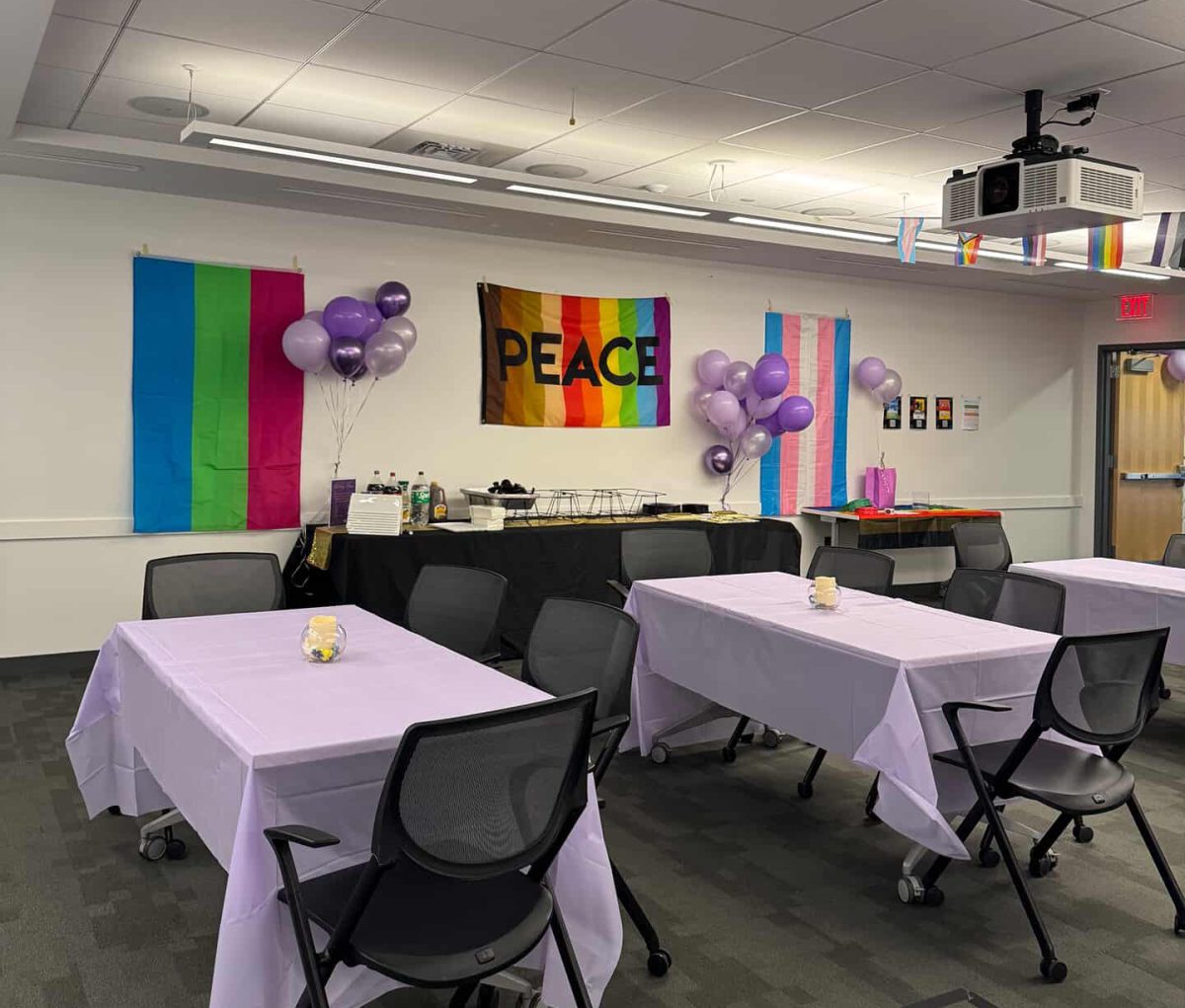 A CSDI event's table set up and decorations.