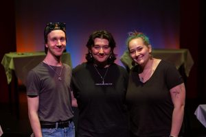 From left to right: Nate Kelleher (co-founder), AJ Aversano (co-founder), Maddie Carr (production stage manager for "The Statue").