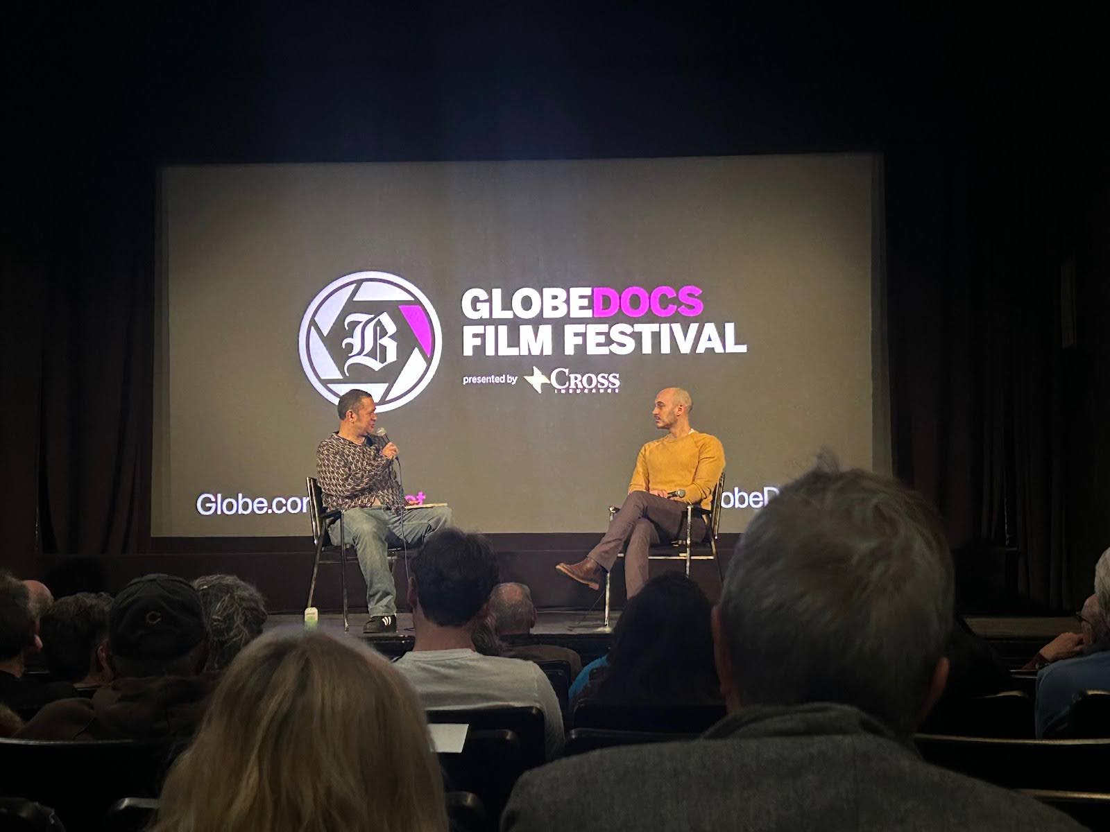 Post-film Q&A with moderator Chris Vognar (left), and Yoni Golijov (right).