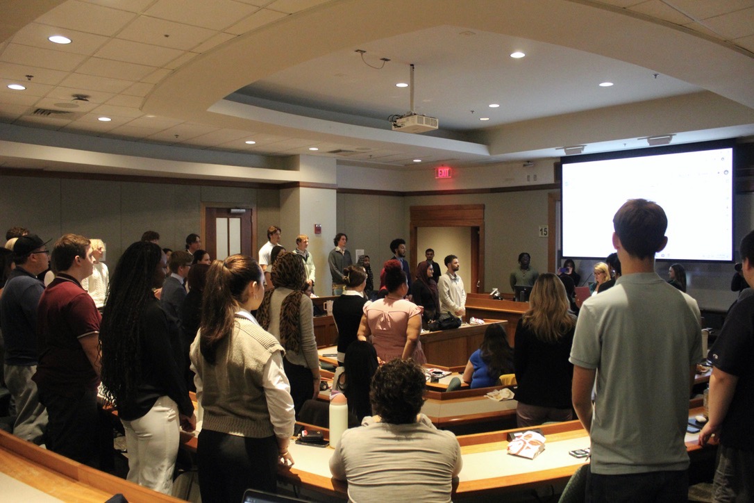 Suffolk's Student Government Association during a meeting.