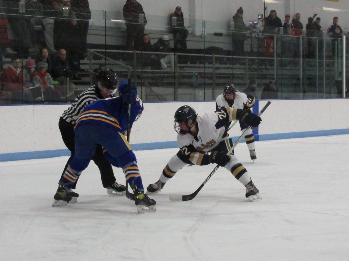 Alexia Hill getting set to take a face off against Western New England University.