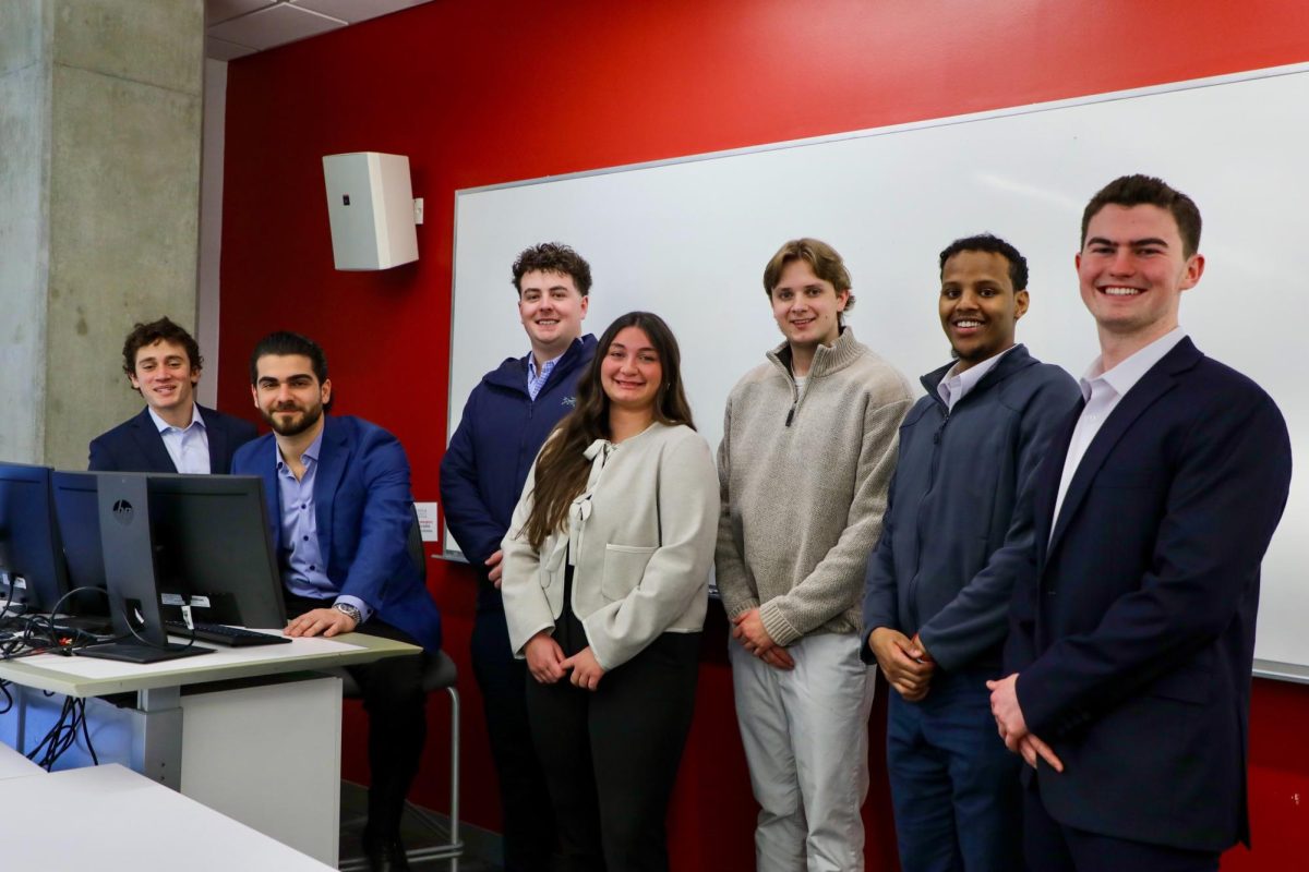Professor Sarkis Kavlakian and his real estate interns. Courtesy of Zena Fitzgerald.